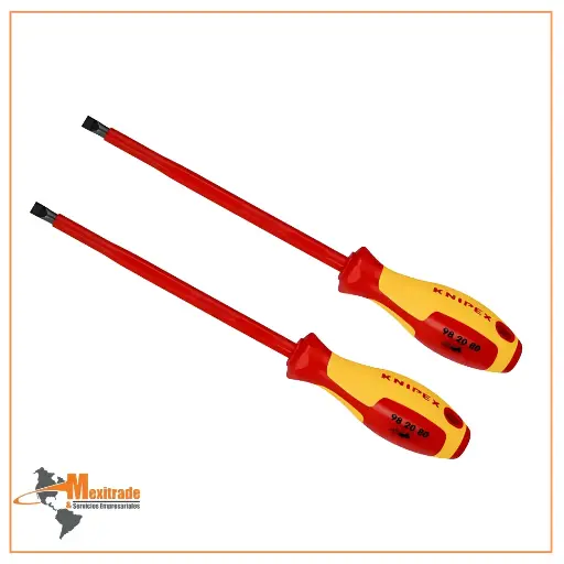 [98 20 80] Desarmador KNIPEX 98 20 80 para tornillos ranurados, mango aislante, 295 mm