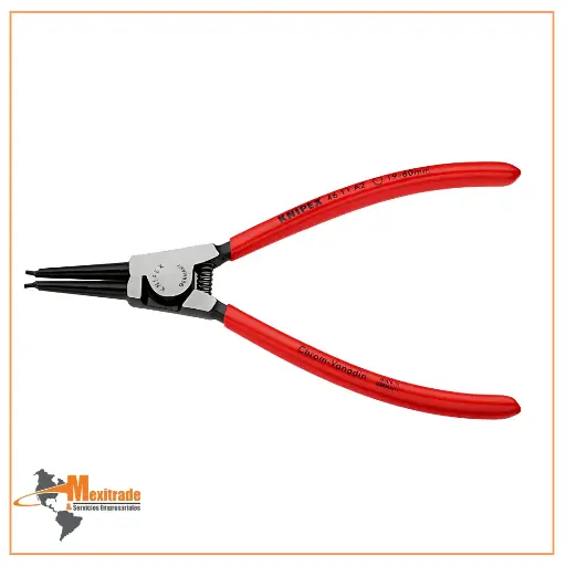 [46 11 A2 SB] Knipex 46 11 A2 SB – Pinza para anillos exteriores, 180 mm, recubierta de plástico, con acabado pavonado