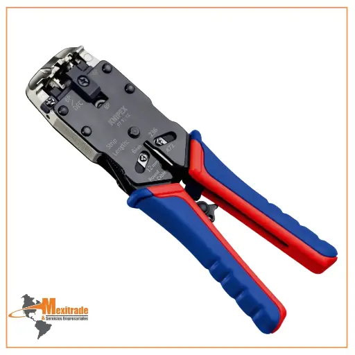 [97 51 12 SB] Pinza para ponchar terminales Western KNIPEX 97 51 12 SB, 200 mm con fundas dobles bruñidas