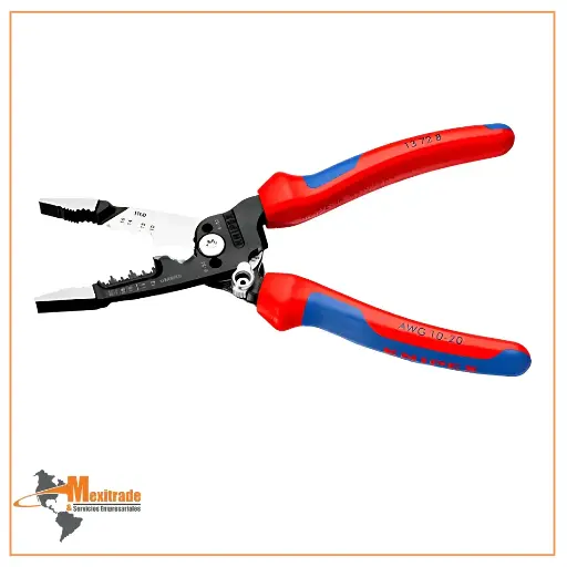 [13 72 8] Knipex 13 72 8 – Pinza multiusos WireStripper 200 mm, herramienta todo en uno para electricistas