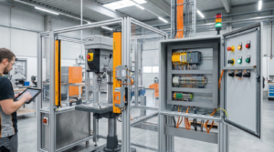 Instalación de sistemas de seguridad en taladro de banco con PLC de seguridad standalone