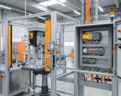 Instalación de sistemas de seguridad en taladro de banco con PLC de seguridad standalone