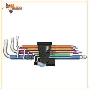 Juego de 9 Llaves Hexagonales Métricas Multicolor Acero Inoxidable 3950/9 Hex-Plus 1 Wera