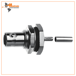 100023433 Conector BNC Hembra Empotrable Recto Crimp/Crimp