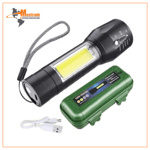 Vimi Lampara Tactica Recargable USB Led De 2000 LM con Linterna Lateral