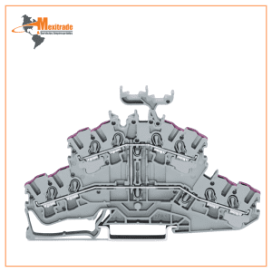 Borna de doble piso 4 conductores, con porta-etiquetas WAGO