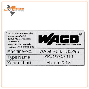 Placas de identificación,99 x 44 mm, colores plateados WAGO