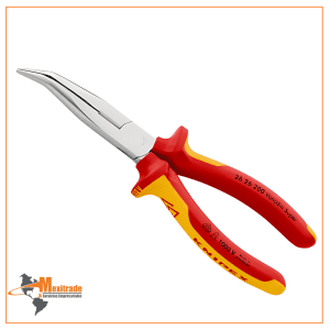 Pinza de montaje aislada KNIPEX 26 26 200 SB, boca cigueña, 200 mm, con fundas según norma VDE