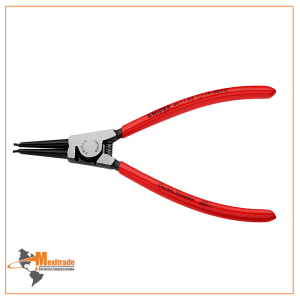Knipex 46 11 A2 SB – Pinza para anillos exteriores, 180 mm, recubierta de plástico, con acabado pavonado