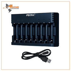 Cargador de 8 Pilas AA/AAA Recargables – Indicador LED PK-8181
