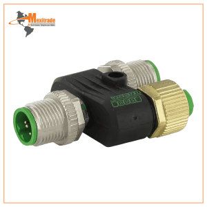 Acoplador T M12 macho / M12 macho + hembra B-cod