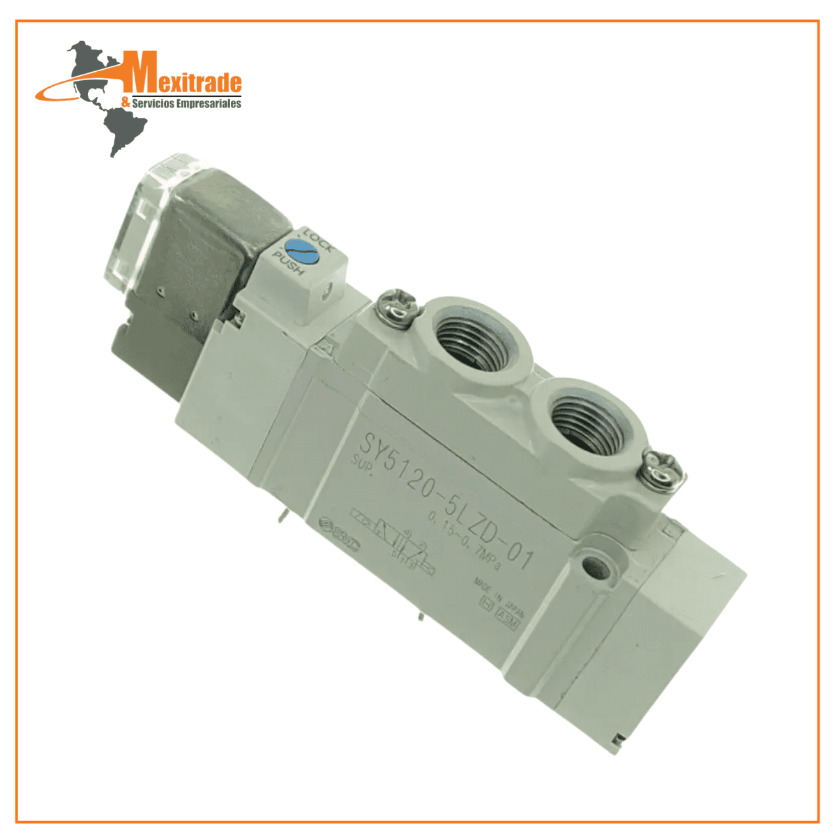 Electroválvula SMC SY5120-5LZD-01 | Serie SY | 5/2 Vías | 24Vcc