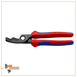 Knipex 95 12 200 SB – Cortacables con filo doble, fundas en dos componentes, bruñido, 200 mm