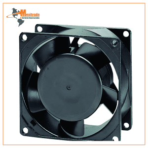 Ventilador axial de CA, 115V, Cuadrado, 80 mm, 38 mm, Rodamiento de bolas, 29.6 CFM