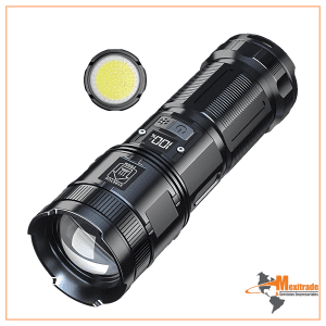 Linterna recargable, linterna LED superbrillante de 12000 lúmenes con luz de trabajo COB