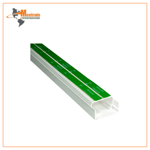 Mini Canaleta Dexson de 2 metros de largo, 40 mm ancho, 25 mm alto, color blanco, sin adhesivo