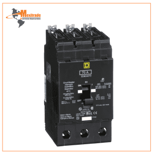 Interruptor mini atornillable marco E Square D de 3 Polos, 70A, 480Y/277 VCA y 18/25kA