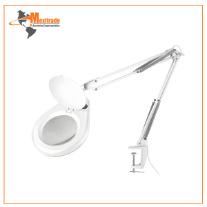Lámpara LED con Lupa 5x HER-740BL  Brazo Articulado, Blanca