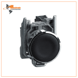 Pulsador negro Ø 22 - retorno resorte nivelado - 1 NA