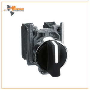 Selector negro Ø 22 mango de 3 posiciones - 2 NA