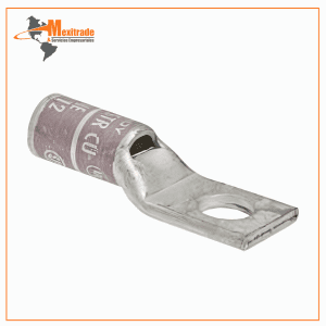 Zapata de Cobre 2 AWG 1 Barreno 3/8" - Cañón Corto para Compresión